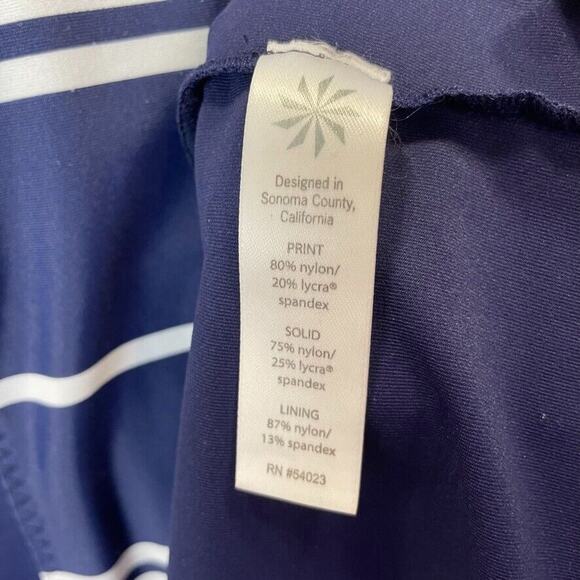 Athleta Swim Dress Small Beach Swim Padded Shelf Bra Colorblock Striped Blue - Picture 6 of 12